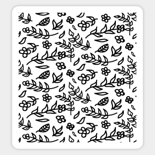 black and white floral print Sticker